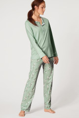 Calida Pyjama lang, Grün, ArtikelNr 42451