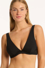 Sea Level Triangel Bikini-Top mit Bügel, Schwarz, ArtikelNr SL3107ECO