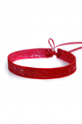 Mondin Hals- und Armschmuck STARRY VELVET RED - Samt-Glitter-Halsband