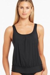 Sea Level ECO Essentials Tankini-Top im Blouson-Style