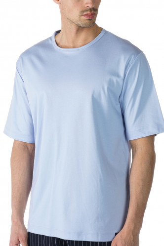 Länge 115 cm hajo Herren Nachthemd blau gestreift mit V-Ausschnitt 