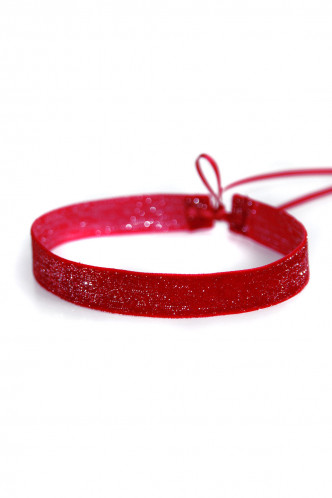 Abbildung zu STARRY VELVET RED - Samt-Glitter-Halsband (M035) der Marke Mondin aus der Serie Hals- und Armschmuck