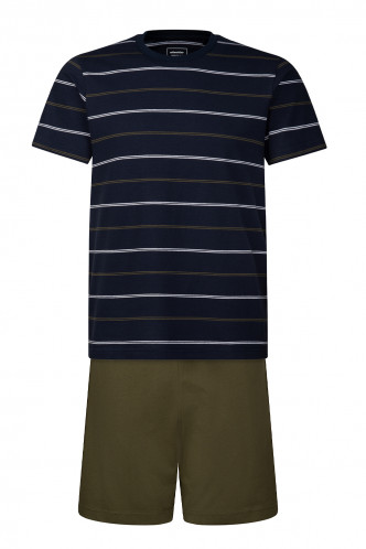 Abbildung zu Pyjama Short Set stripe-olive (100035) der Marke Seidensticker aus der Serie Loungewear Men